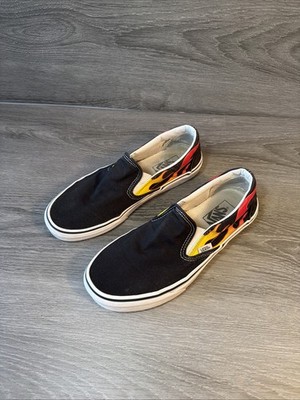 VANS Flame Slip-On Canvas Men Casual Skateboarding Size 7.5 Women 9