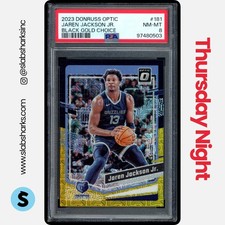 2023 PANINI DONRUSS OPTIC JAREN JACKSON JR. CHOICE BLACK GOLD PRIZM /8 PSA 8