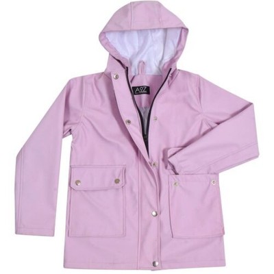 PU Raincoat Jacket Windbreaker Lilac Waterproof Parka Hooded Girls Boys 5-13 Yrs