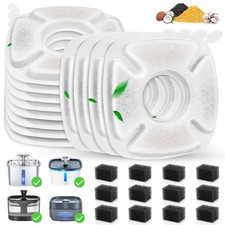 24 Pack Cat Water Fountain Replacement Filters, 12 Pcs Cats Fountain Filters ...