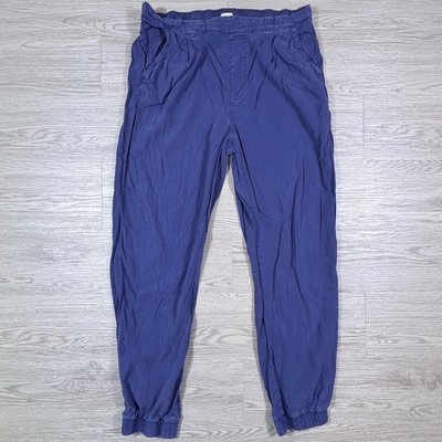 Side Stitch Women's Joggers Lyocell Elastic Waist Blue Medium Pocket
