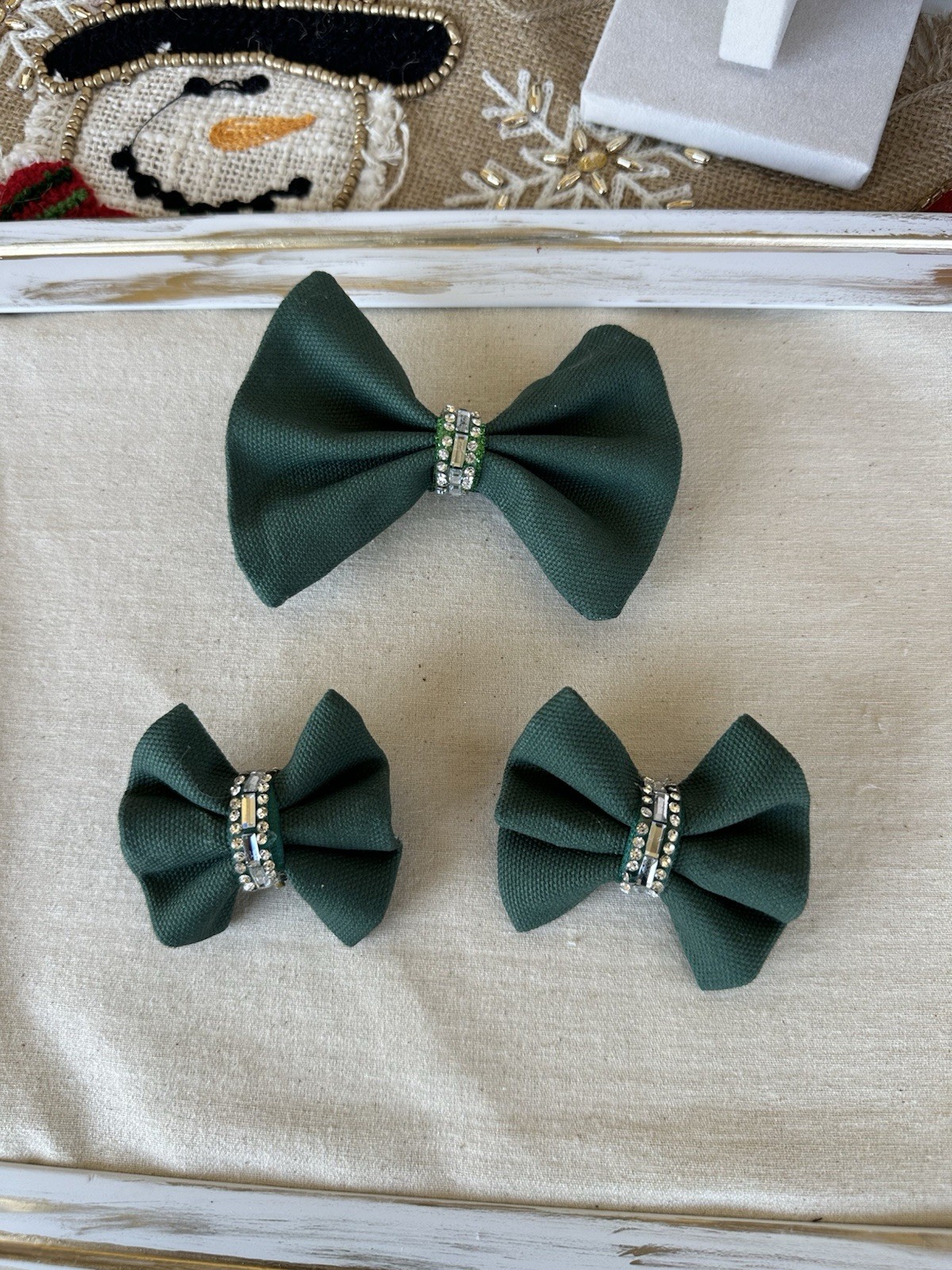 hair ties for women designer, luxury green color, 3 pieces accessory