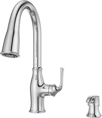 Rosslyn Kitchen Faucet with Pull down Sprayer and Soap Dispenser, Single Handle,