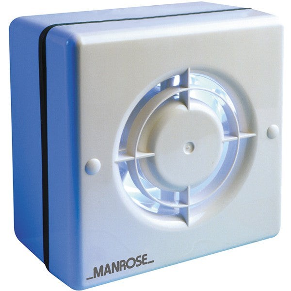 Manrose 100mm 4 Inch Axial Bathroom Extractor Window Fan with Pullcord WF100P