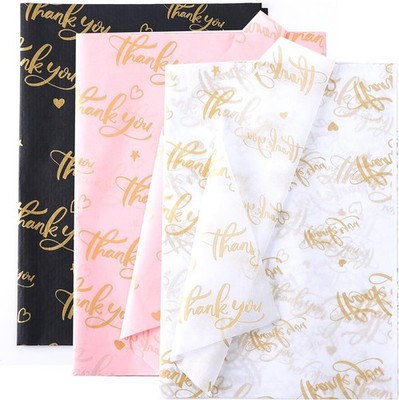 90 Sheet Thankyou  Wrapping Tissue Paper 14 x20  Recyclable Mix Color with