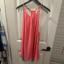 Alice + Olivia Dress solid Print 100% Silk Size xSmall