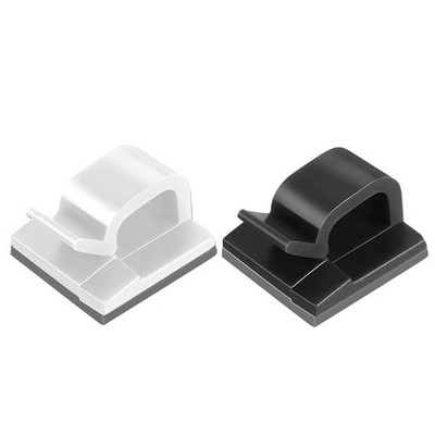 60x Cable Clamp Cable Holder Cord Management Desk Wire Tie Fixer Adhesive Clips