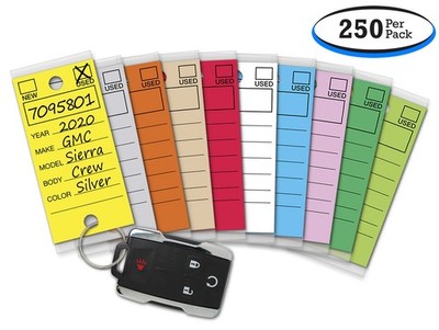 Versa Tags Key Tags - Dealership Key Tags w/ Plastic Laminate Seal (250 Per Box)