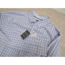 Van Heusen Modern Originals Mens XLT Blue Plaid Stretch Button Down Shirt NWT