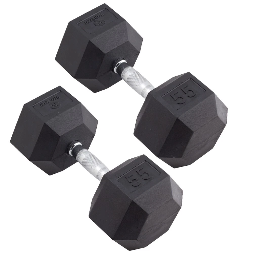 Body Sport Rubber Encased Hex Dumbbell Weight – Exercises – 55 lb Pair
Opens in a new window or tab
