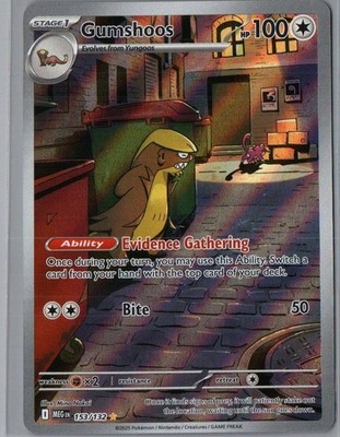 Gumshoos 153/132 Illustration Rare Mega Evolution Pokemon Near Mint
