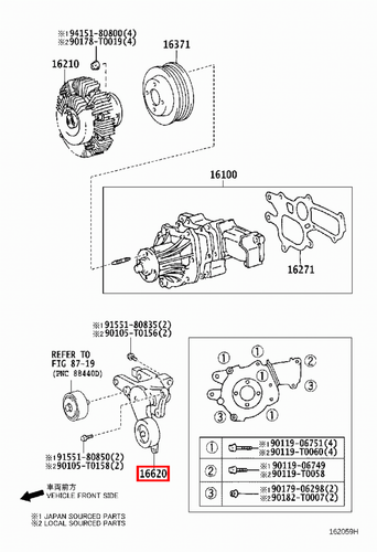 Genuine Hilux KUN36 KUN35 KUN26 KUN25 KUN16 KUN15 2KD 1KD Drive Belt Tensioner - Bild 14 von 20