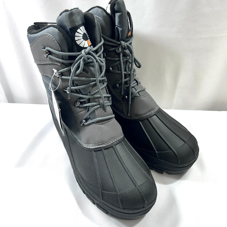 New Akademiks Men's Waterproof Snow Boots Black Duck Toe Size US 13 - No Box