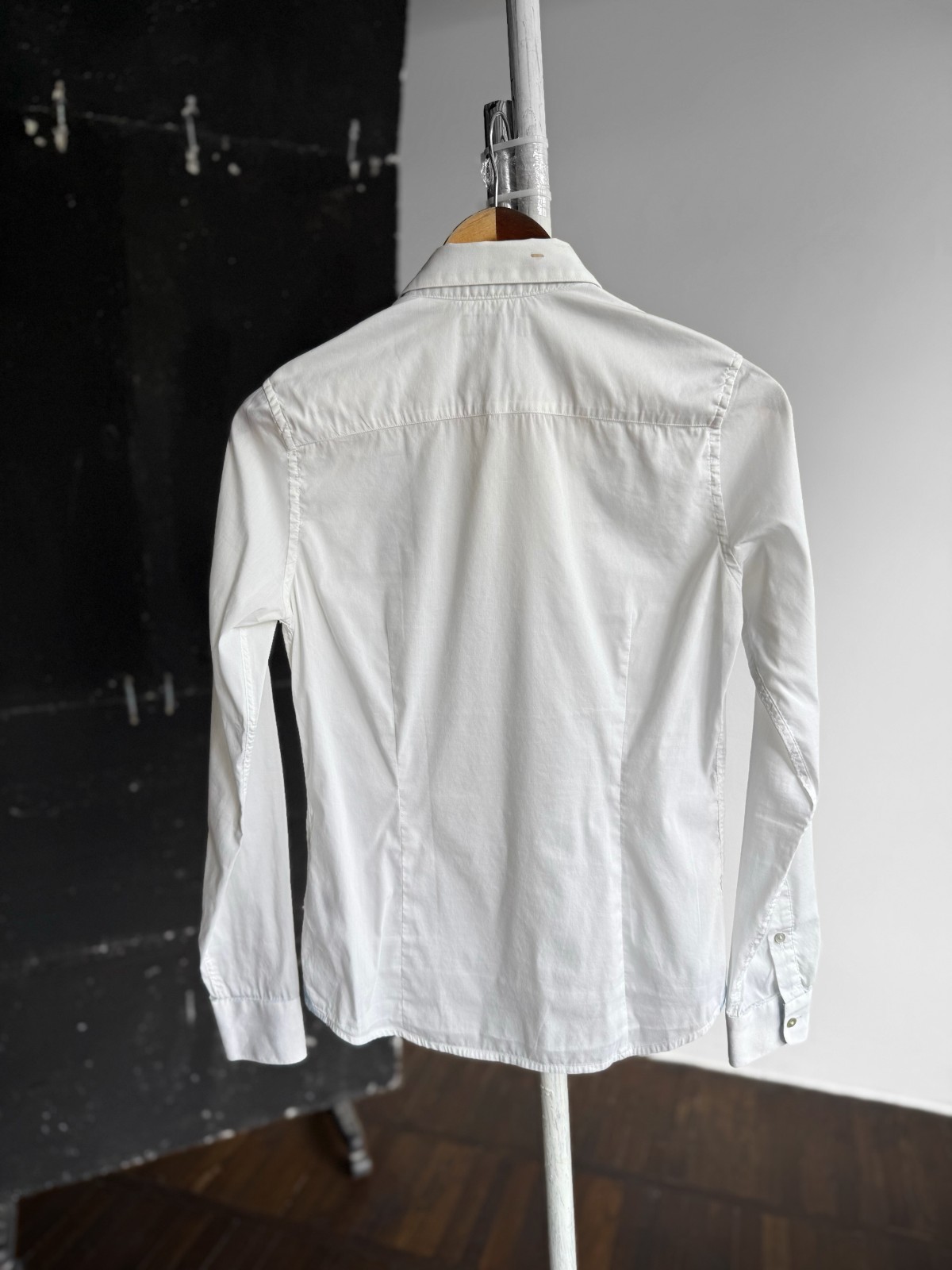 La Martina Womens White Long Sleeve Button Up Shirt Blouse Embroidered Logo image 3