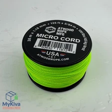 Micro cord 1.18 mm 125 ft neon green Atwood Rope nylon 100 lb test