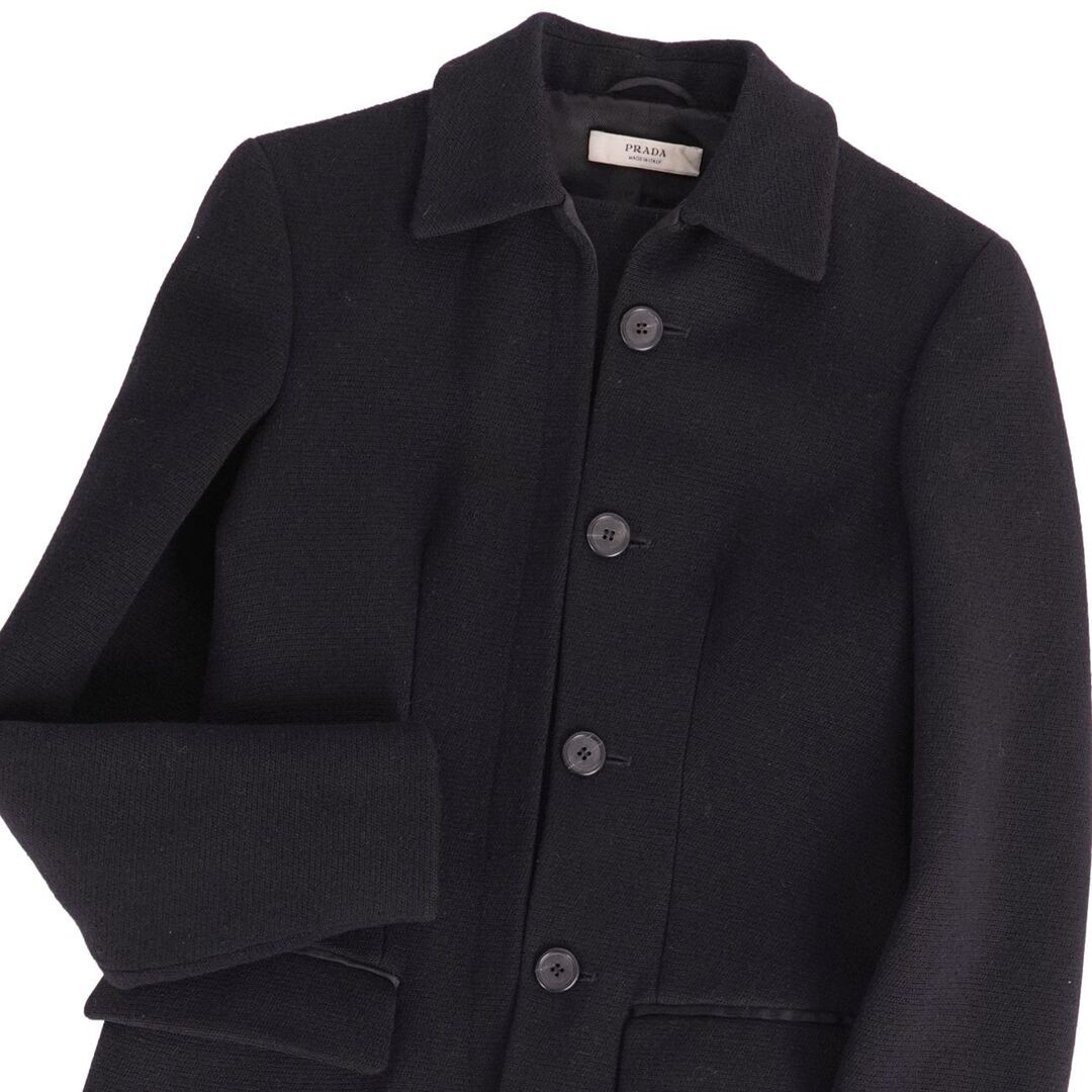 Prada Coat Long Wool Outerwear Womens 38 (equivalent to S) Black Used MOLO-0 thumbnail 2