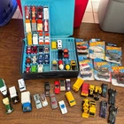 Lot of 61 Vintage Matchbox/Hot W Cars and 48 Cars Official Collectors Carry Case