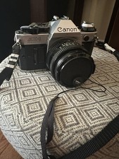 Canon AE-1 Program 35mm SLR Film Camera Silver w/ Lens, Strap  Lens Cap