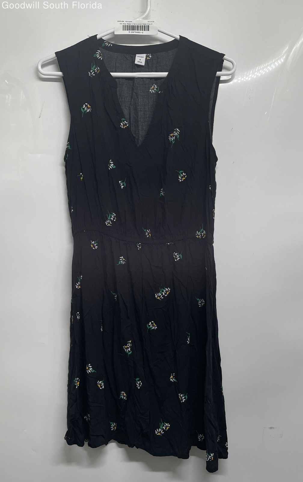 Old Navy Womens Multicolor Floral Split Neck Sleeveless Mini Dress Size Medium