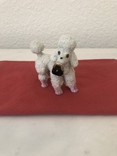 SUGARED Poodle Holding Purse 1940's Japan
