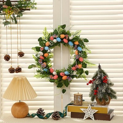 Easter Egg Wreath Artificial Easter Wreaths Decorative Multipurpose Lightweight