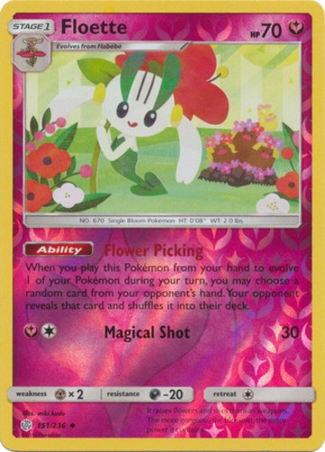 NM-Mint Floette - 151/236 - Uncommon - Reverse Holo Pokemon Cosmic Eclipse