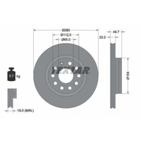Textar 92120705 Bremsscheibe Vorderachse FüR Seat Skoda VW Vw (Faw) Skoda (Svw)