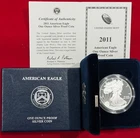 2011 US MINT AMERICAN EAGLE  -   ONE OUNCE SILVER PROOF COIN WITH COA