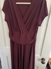 Women’s Plus Size Dress Maroon Formal Koh Koh Formal Bridesmaids Short Sleeved