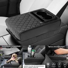 Car Armrest Cushion Center Console Protector Cover With Cup Holder Phone Holder Car Armrest Cushion Center Console Protector Cover With Cup Holder Phone Holder