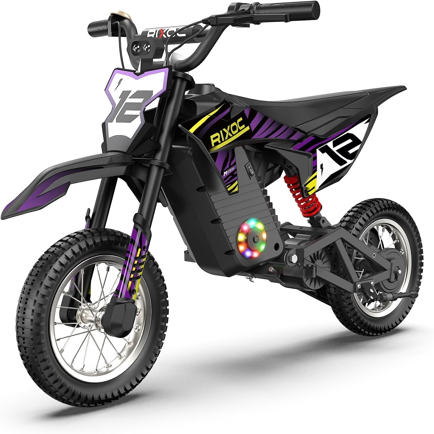 RIXOC DK12 Electric Dirt Bike 700W 15.5MPH 36V 5.2Ah Max 14Miles for Kids 3-8