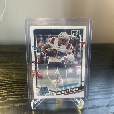 Kayshon Boutte 2023 Panini Donruss Rookie Auto #370 Rated Rookie Patriots