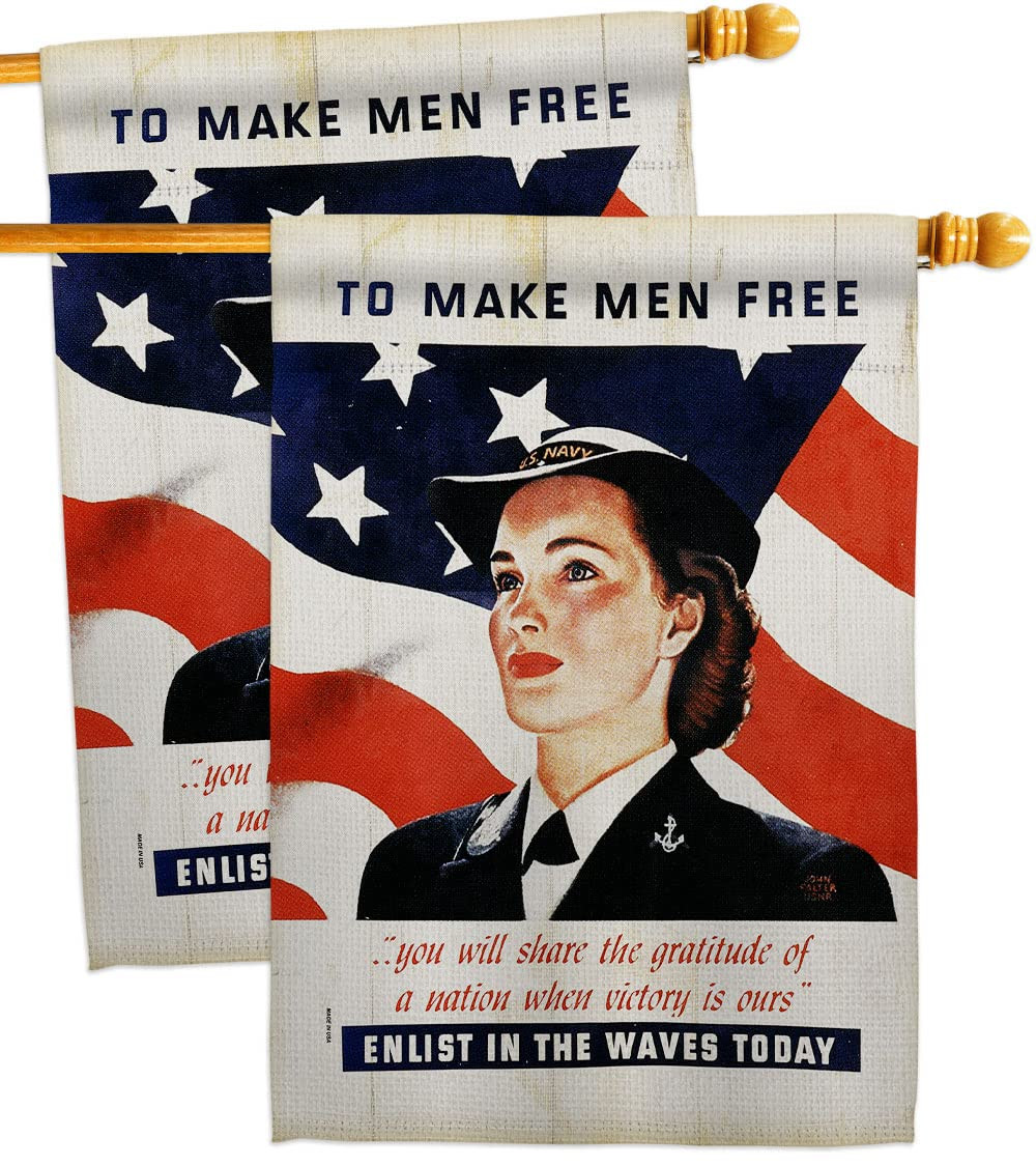 to Make Men Free House Flag 2 pcs Pack Armed Forces Navy USN Seabee United St...