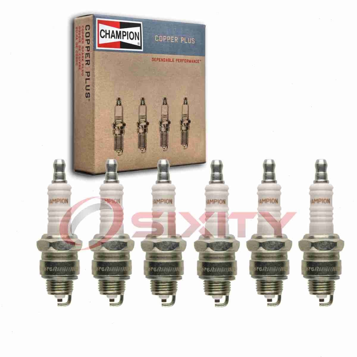 6 pc Champion Copper Plus Spark Plugs for 1969 GMC K25 K2500 Suburban 5.0L qd