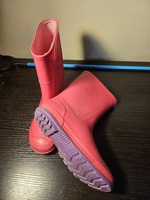 Children's Pink Rain Boots with Purple Soles