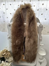 NWT~Faux Fur Brown Mink Look Stole Wrap Collar Scarf Neck Wrap