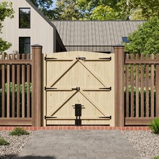 Driveway Gate Wooden Double Gate Pedestrian Side Door Heavy Duty Timber Unit 6FT