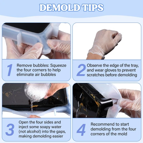 Resin Tray Molds, Large Rectangle Silicone Molds for Resin, Epoxy Resin Molds... - Picture 6 of 7