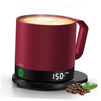 Self Heating Coffee Mug, 14 Oz Temperature Control Smart Mug, Double Burgundy