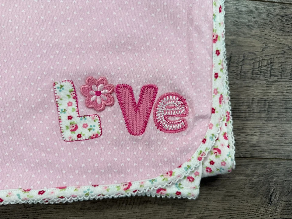 Nueva manta de amor floral rosa Carter's vintage para bebé niña Foto 2 de 3