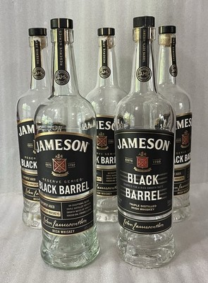 Jameson Whisky - BB Reserve + Black Barrel Empty Glass Bottle Lot  + 5 x 750 ml