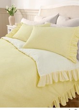 Stacey Solomon Yellow Ditsy Sprig Frill 100% Cotton Duvet Set BN King Size