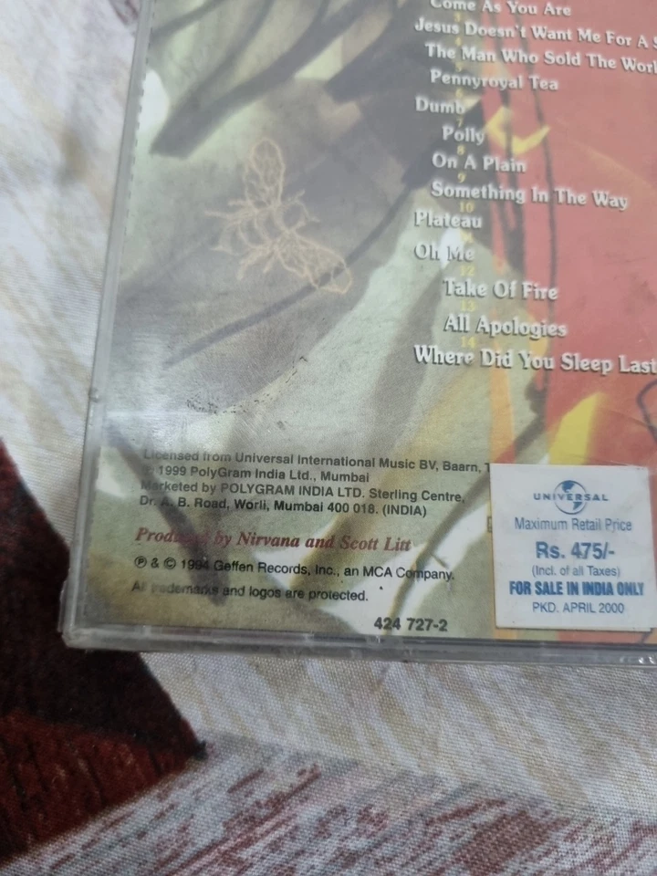 Nirvana MTV Unplugged In New York INDIA IMPORT SEALED CD rare - Image 4 of 4