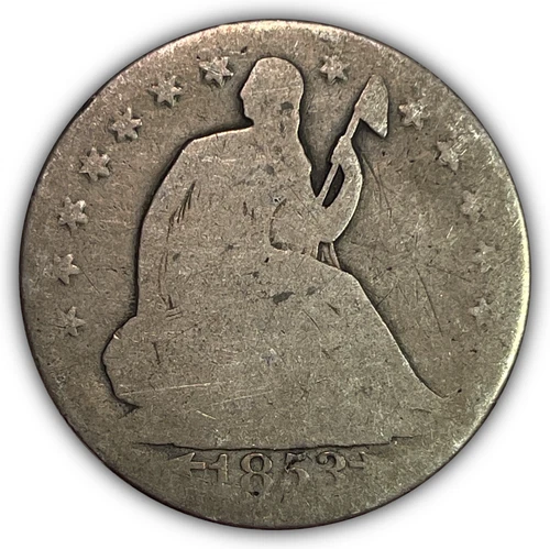1853-O Arrows and Rays Seated Liberty Half Dollar Good G Coin #27908