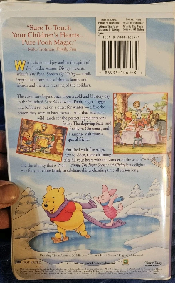 Winnie the Pooh Seasons of Giving VHS Clamshell Estate Item As Is Good Conditio - Image 3 of 4