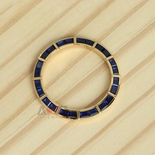 24 Baguette Synthetic Dark Blue Sapphire Gold Watch Bezel for Rolex Daytona 40mm