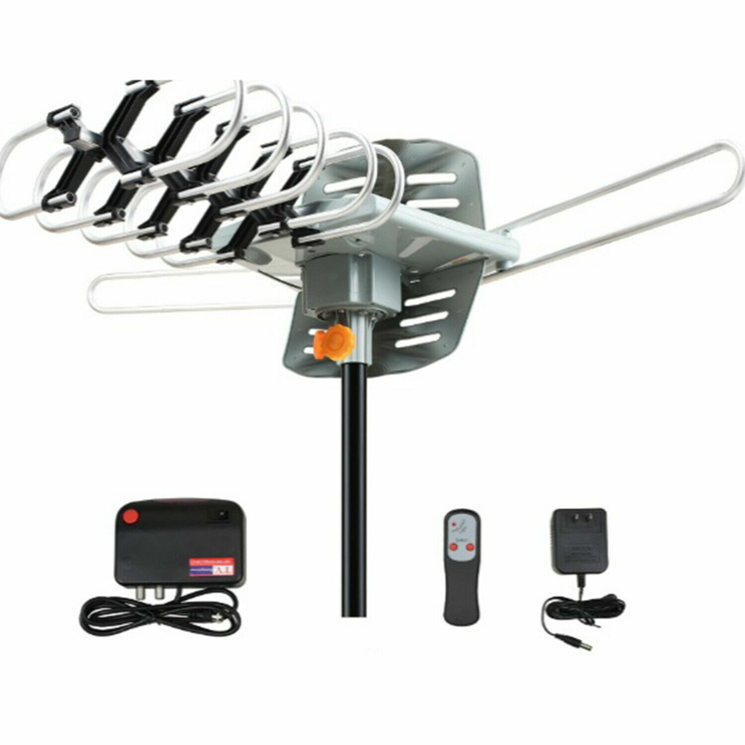 480 Miles Outdoor TV Antenna Motorized Amplified HDTV 1080P 4K 36dB 360°  Rotate