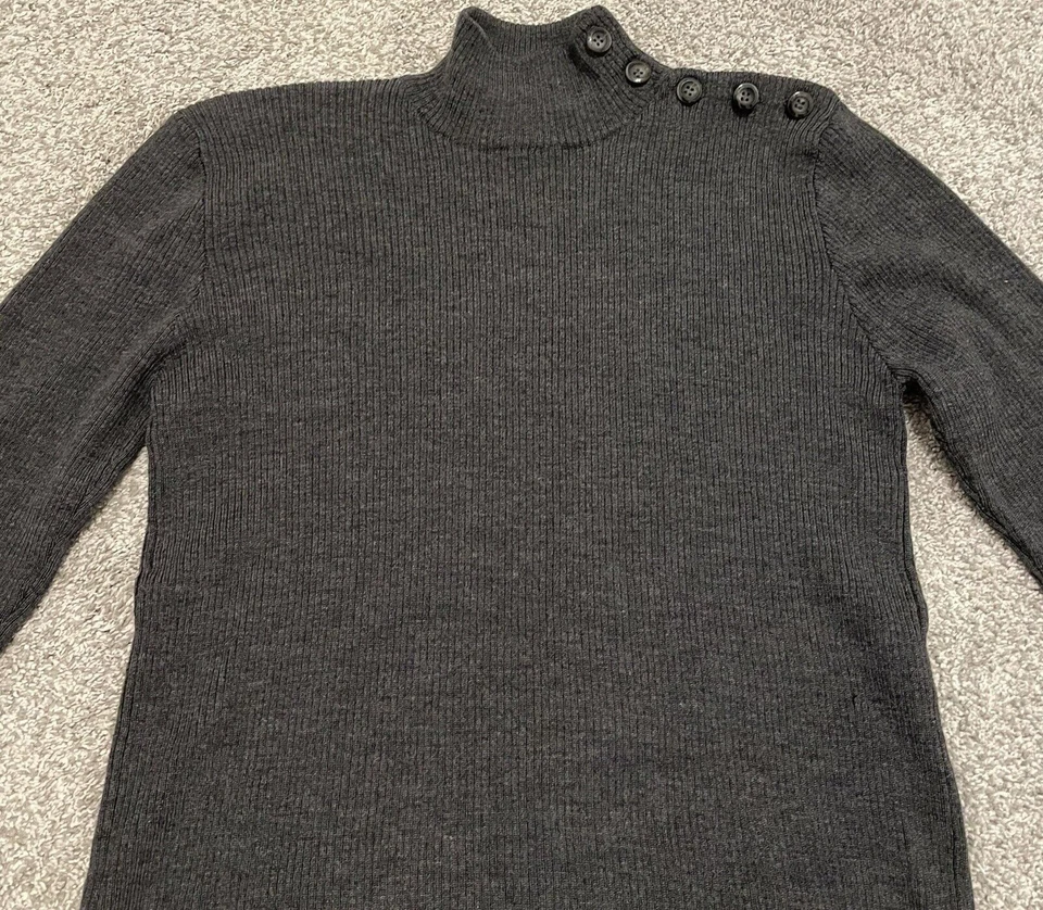 Suéter Carlisle Para Mujer Talla L Lana Merino Mangas Largas Botón Cuello Lateral (B2) Foto 2 de 4