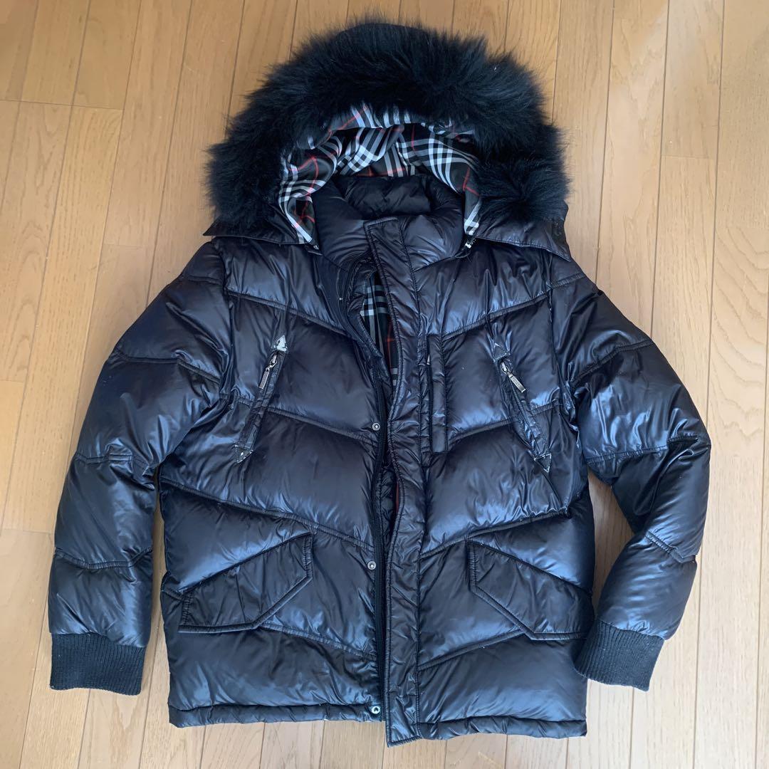 Burberry Black Label Down Jacket Black Nova Check Lining Size L KI241105017