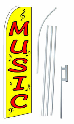 Music Flag Flutter Feather Banner Swooper Extra Wide Bundle Kit